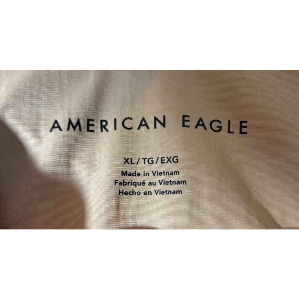 American Eagle Women's Windbreaker Jacket Size XL Colorblock 1/4 Zip Hooded - Picture 4 of 5